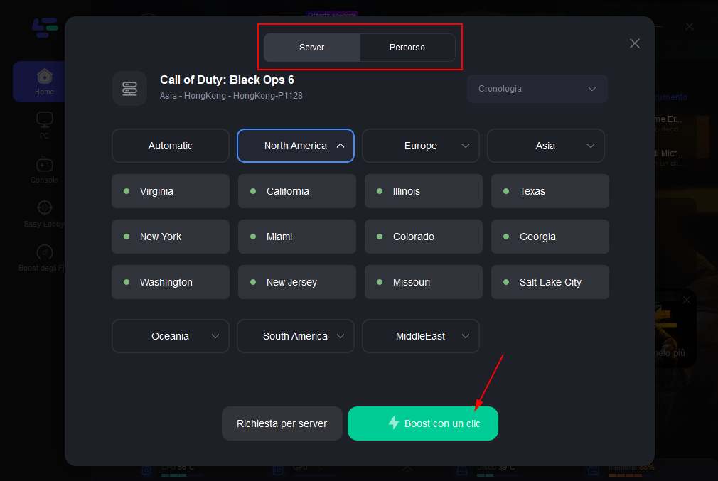 Come cambiare server in Black Ops 6