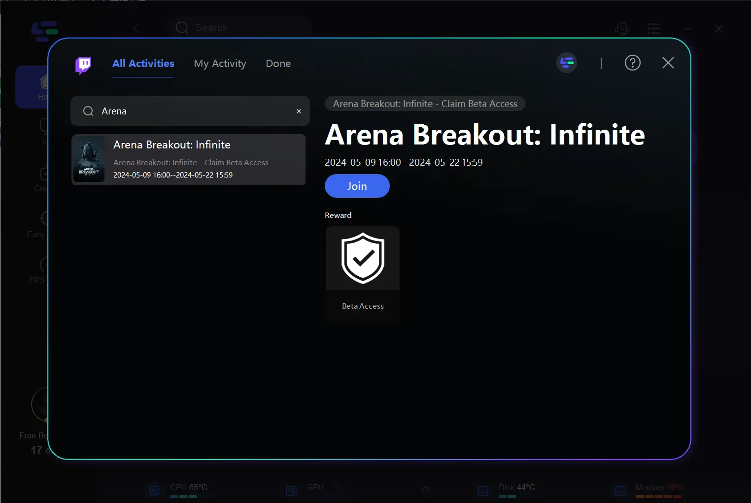 get Arena Breakout: Infinite beta key