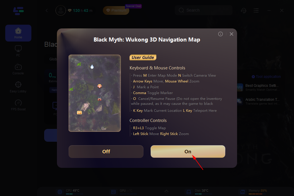 Black Myth: Wukong Navigating map