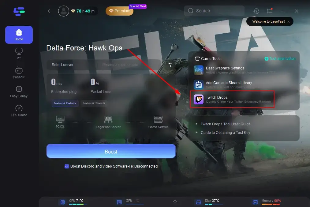 quickly get delta force hawk ops twitch drops