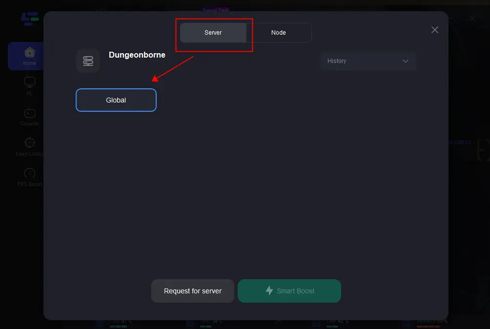 Dungeonbore change region server