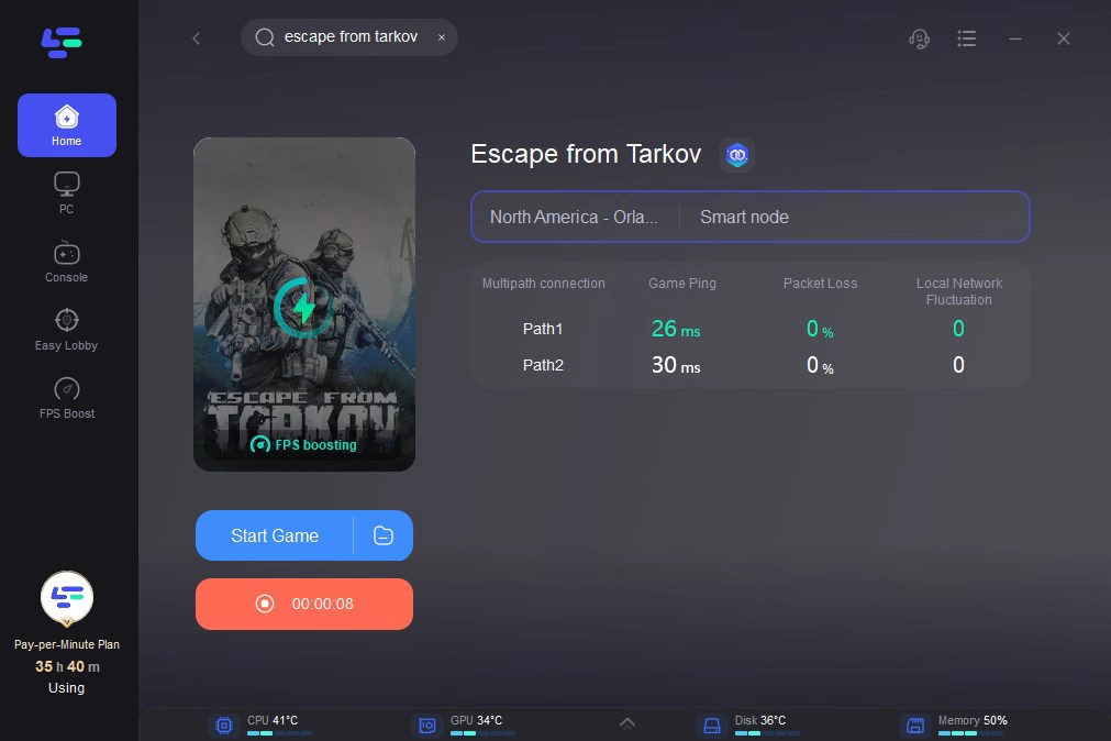 escape from tarkov high packet loss