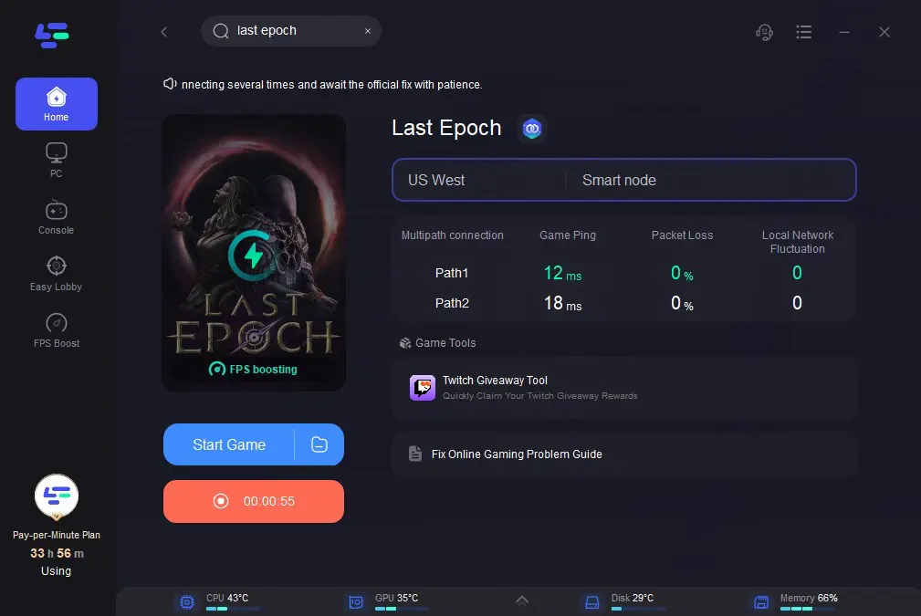 last epoch change server,