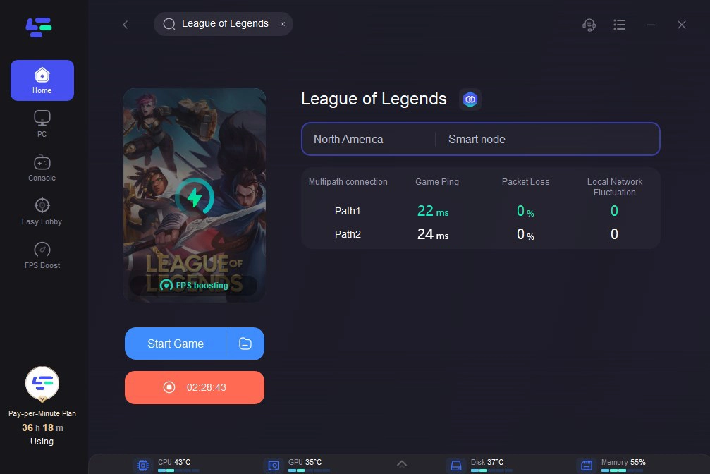 fix-league-of-legends-packet-loss-with-lagofast-3