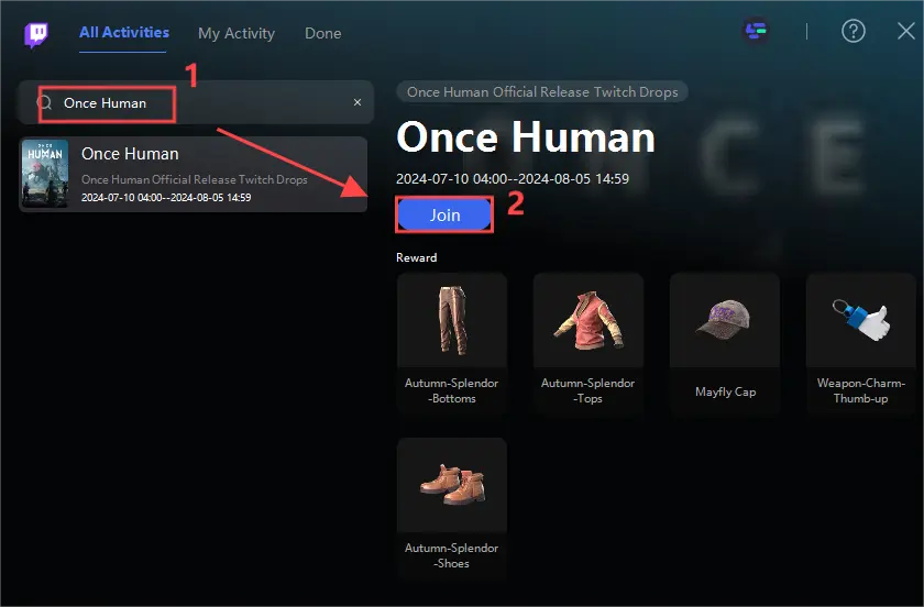 How to Get Twitch Drop Rewards in Once Human