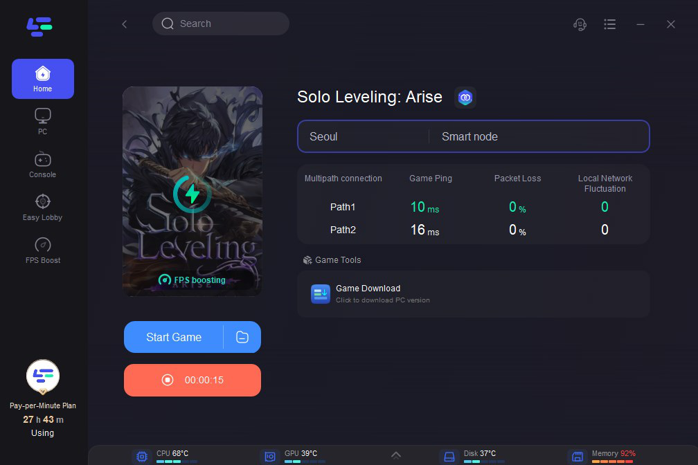 Solo Leveling: Arise ping Reducer