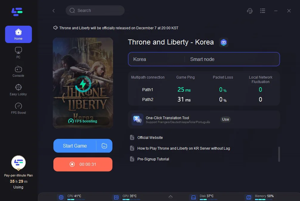 throne and liberty korea how to play