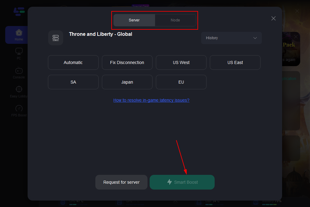 Throne and Liberty lag reducer