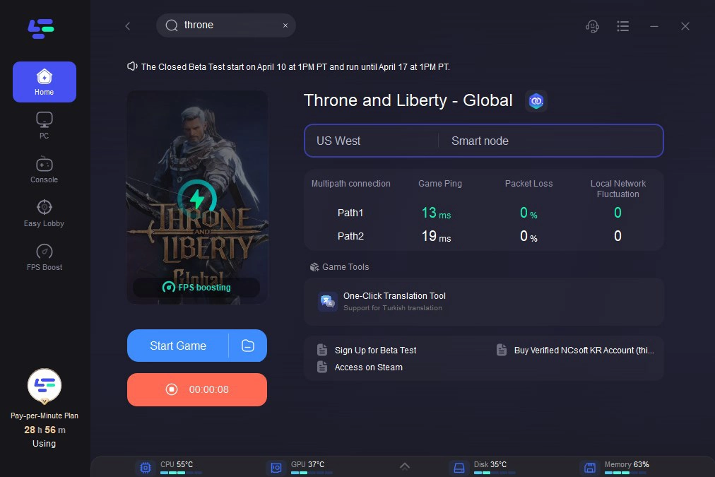 VPNs for Throne and Liberty