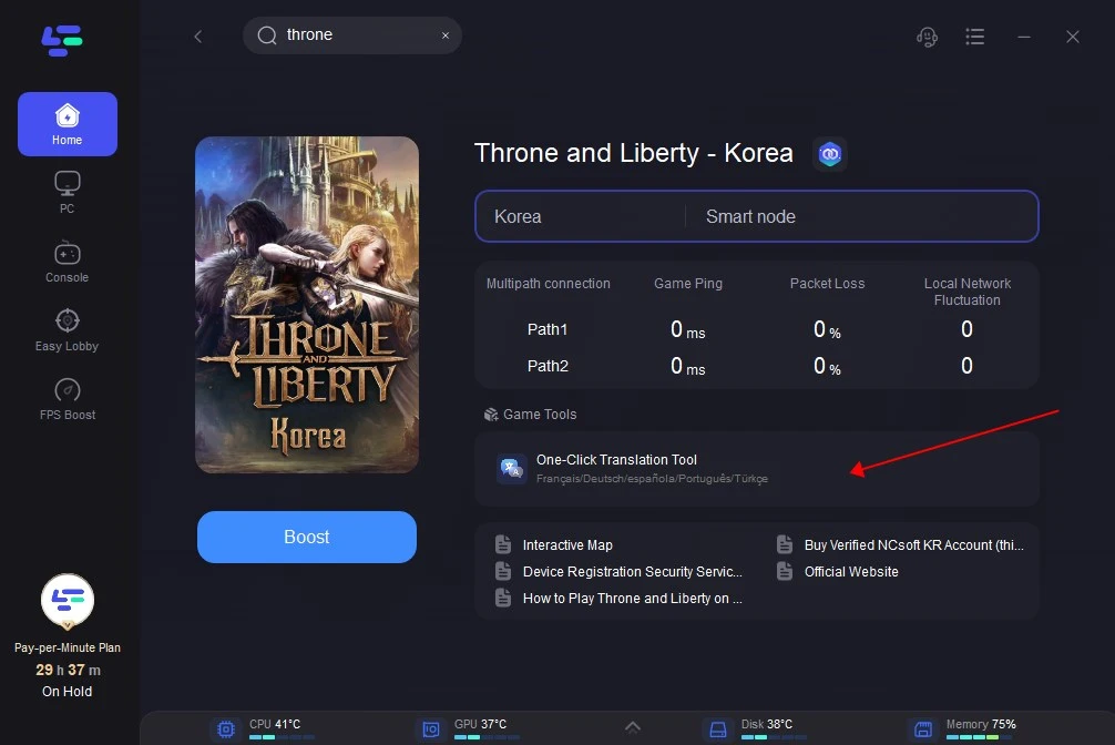 I played Throne and Liberty on the KR server 