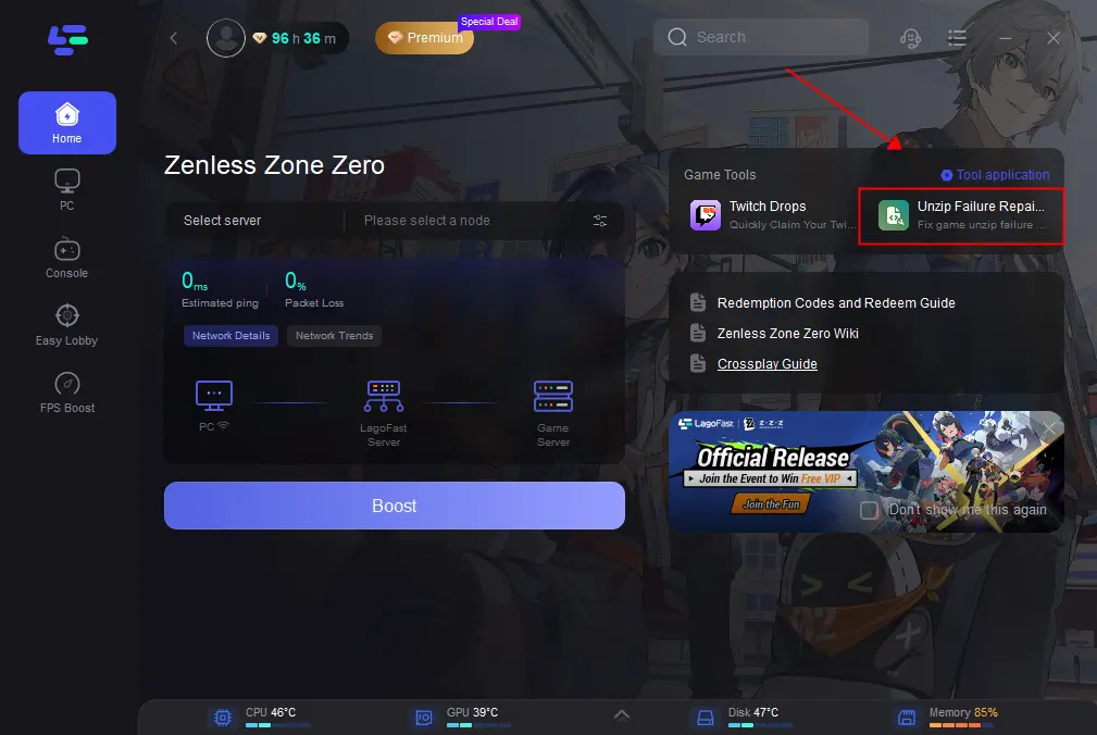 Zenless Zone Zero download failed 200