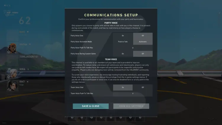 Valorant team voice chat not working
