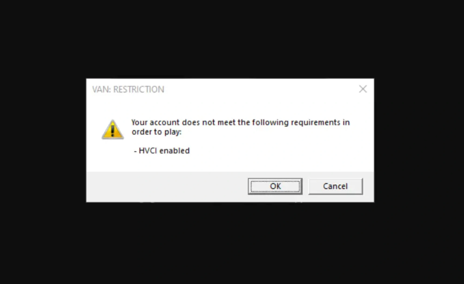 Fix 'HVCI Enabled' VAN Error in Valorant