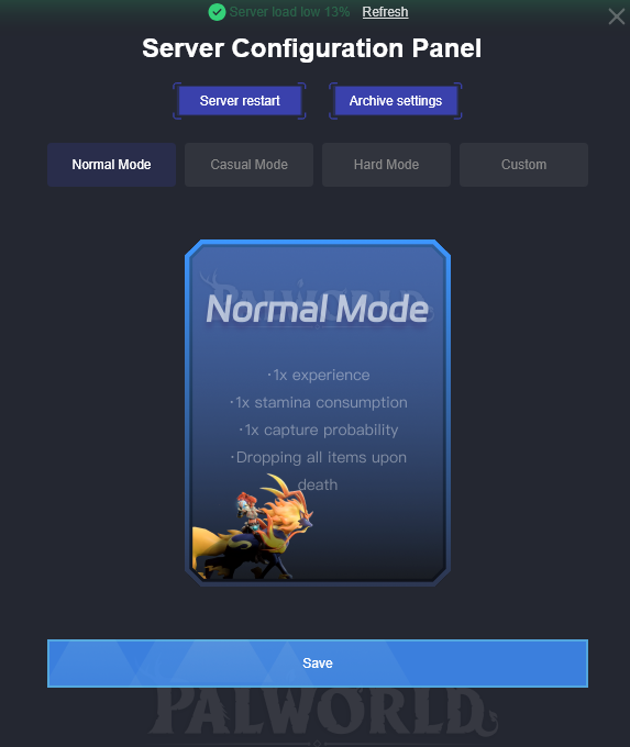 palworld server configuration
