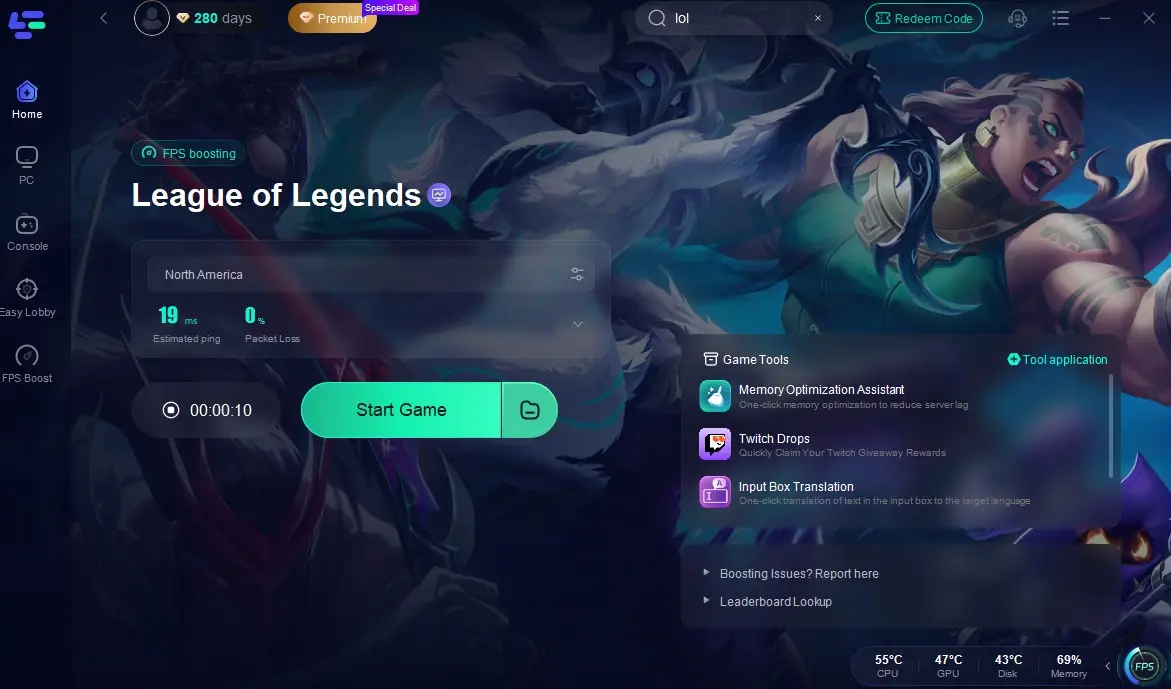 нажмите Start Game и играйте в режим Classic в LOL