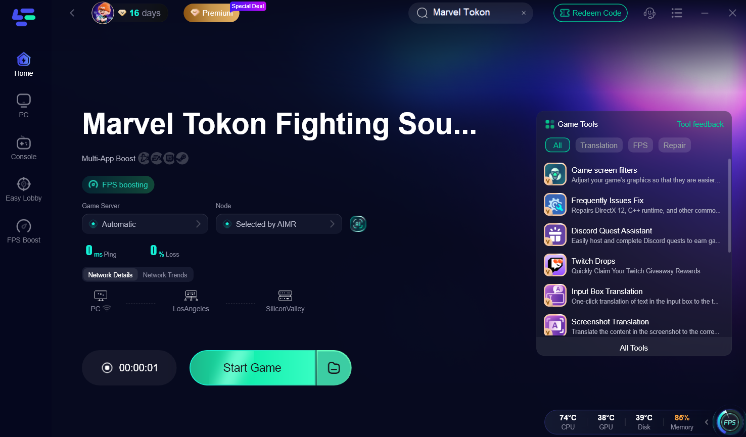 tap Start Game  to launch MARVEL Tōkon: Fighting Souls
