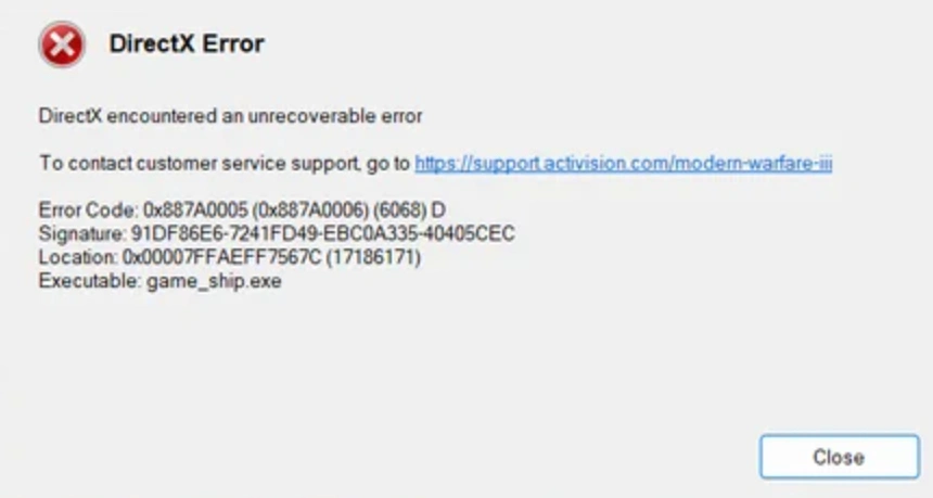 What Does Error Code 0x887A0005 Mean?