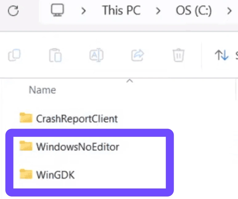 Шаг 3: Откройте папку игры, перейдите в Saved, затем в Config и нажмите WindowsNoEditor.