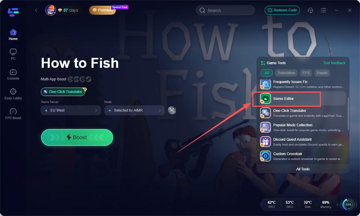 Using LagoFast to Save and Modify Local Files