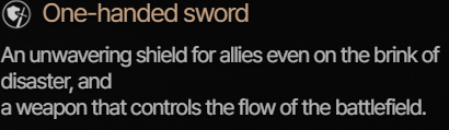 One-Handed Sword Playstyle