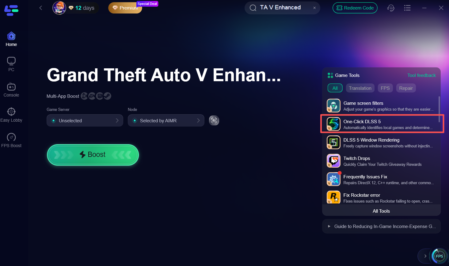 click the One-Click DLSS tool for GTA 5