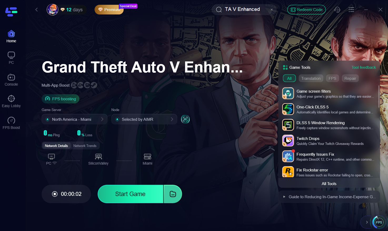 Launch GTA 5 directly through LagoFast